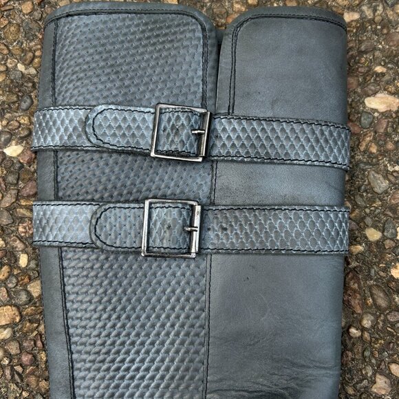 Roan by Bedstu Date Bluish Gray Leather Double Buckle Tall Shoes Size 8.5 - Picture 14 of 16